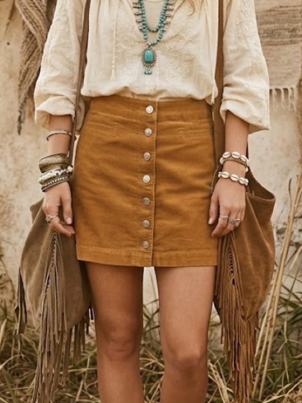Aritzia Wilfred Free Karmen Corduroy Button Mini Skirt Golden Amber